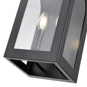 Wall Sconces Bratton Outdoor Wall Sconce - Powder Coated Black - Clear Glass - 7.75in. Extension - E26 Candelabra Base