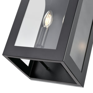 Wall Sconces Bratton Outdoor Wall Sconce - Powder Coated Black - Clear Glass - 8.5in. Extension - E26 Candelabra Base