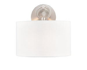 Wall Sconces Braxstan Wall Sconce - Brushed Nickel - White Linen Shade - 11.125in. Extension - E26 Medium Base