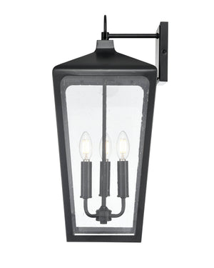 Wall Sconces Brooks Outdoor Wall Sconce - Powder Coated Black - Clear Seeded Glass - 11.25in. Extension - E26 Candelabra Base
