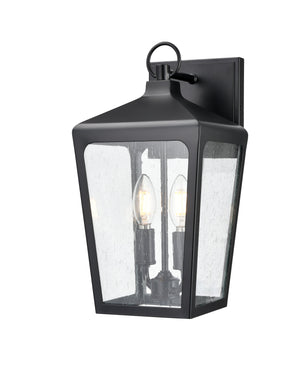 Wall Sconces Brooks Outdoor Wall Sconce - Powder Coated Black - Clear Seeded Glass - 7.5in. Extension - E26 Candelabra Base