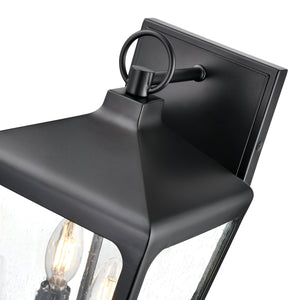 Wall Sconces Brooks Outdoor Wall Sconce - Powder Coated Black - Clear Seeded Glass - 7.5in. Extension - E26 Candelabra Base