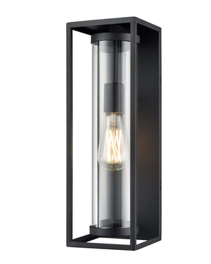 Wall Sconces Caleb Outdoor Wall Sconce - Textured Black - Clear Glass - 16.5in. Height - E26 Medium Base