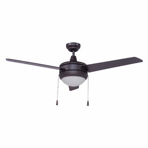 Ceiling Fan Contempo 3-Blade Indoor Ceiling Fan - Oil Rubbed Bronze Finish - Oil Rubbed Bronze Blade - 50in. Sweep - 2-Bulb E26 Light Kit