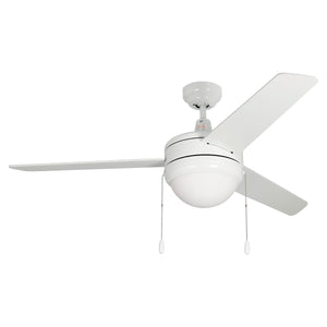 Ceiling Fan Contempo 3-Blade Indoor Ceiling Fan - White Finish - White Blade - 50in. Sweep - 16W Integrated LED Module