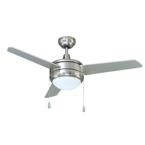 Ceiling Fan Contempo II 3-Blade Indoor Ceiling Fan - Brushed Nickel Finish - Brushed Nickel Blade - 44in. Sweep - 16W Integrated LED Module