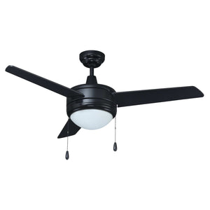 Ceiling Fan Contempo IV 3-Blade Indoor Ceiling Fan - Matte Black Finish - Matte Black Blade - 52in. Sweep - 16W Integrated LED Module