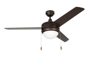 Ceiling Fan Contempo IV 3-Blade Indoor Ceiling Fan - Oil Rubbed Bronze Finish - Oil Rubbed Bronze Blade - 52in. Sweep - 16W Integrated LED Module