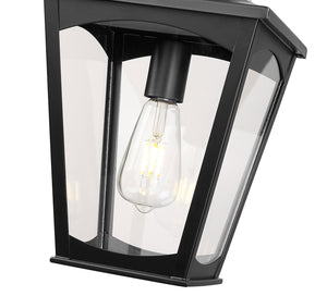 Pendant Fixtures Curry Outdoor Hanging Lantern - Powder Coated Black - Clear Glass - 9in. Diameter - E26 Medium Base
