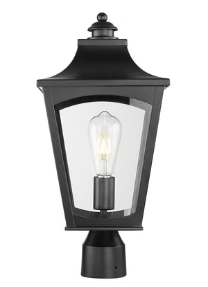 Post Top Lamps Curry Outdoor Post Top Lantern - Powder Coated Black - Clear Glass - 9in. Diameter - E26 Medium Base
