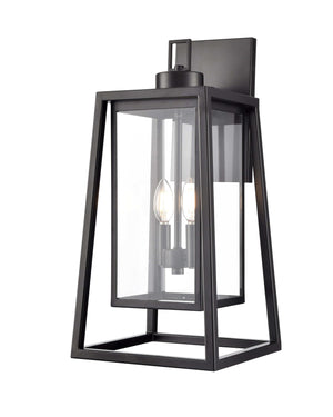 Wall Sconces Denzell Outdoor Wall Sconce - Powder Coated Black - Clear Glass - 10.5in. Extension - E12 Candelabra Base