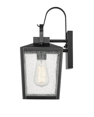 Wall Sconces Devens Outdoor Wall Sconce - Powder Coated Black - Clear Seeded Glass - 9.375in. Extension - E26 Medium Base