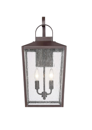 Wall Sconces Devens Outdoor Wall Sconce - Powder Coated Bronze - Clear Seeded Glass - 12in. Extension - E26 Candelabra Base