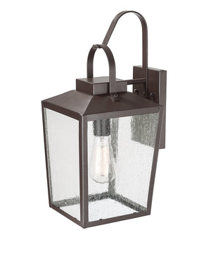 Wall Sconces Devens Outdoor Wall Sconce - Powder Coated Bronze - Clear Seeded Glass - 9.375in. Extension - E26 Medium Base