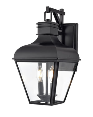 Wall Sconces Edenton Outdoor Wall Sconce - Matte Black - Clear Glass - 11in. Extension - E12 Candelabra Base