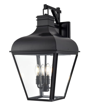Wall Sconces Edenton Outdoor Wall Sconce - Matte Black - Clear Glass - 15.25in. Extension - E12 Candelabra Base