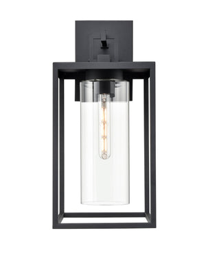 Wall Sconces Ellway Outdoor Wall Sconce - Textured Black - Clear Glass - 10in. Extension - E26 Medium Base