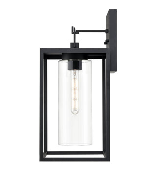 Wall Sconces Ellway Outdoor Wall Sconce - Textured Black - Clear Glass - 10in. Extension - E26 Medium Base