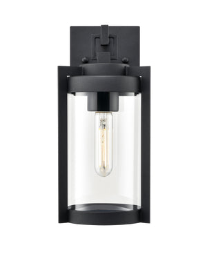 Wall Sconces Ellway Outdoor Wall Sconce - Textured Black - Clear Glass - 7.5in. Extension - E26 Medium Base