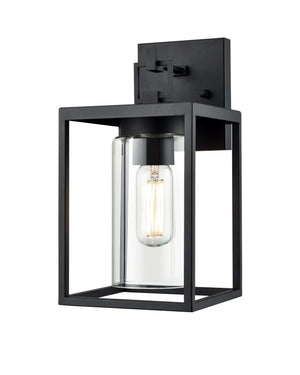 Wall Sconces Ellway Outdoor Wall Sconce - Textured Black - Clear Glass - 7.5in. Extension - E26 Medium Base