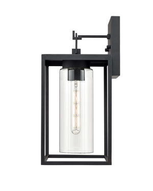 Wall Sconces Ellway Outdoor Wall Sconce - Textured Black - Clear Glass - 8.5in. Extension - E26 Medium Base