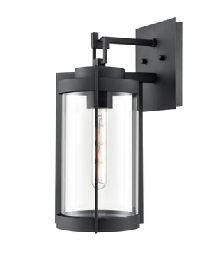 Wall Sconces Ellway Outdoor Wall Sconce - Textured Black - Clear Glass - 8.875in. Extension - E26 Medium Base