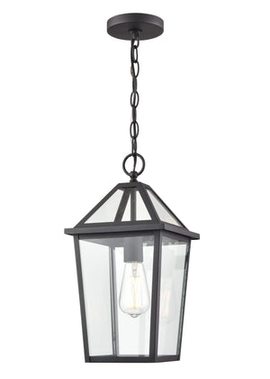 Pendant Fixtures Eston Outdoor Hanging Lantern - Textured Black - Clear Glass - 8.25in. Diameter - E26 Medium Base