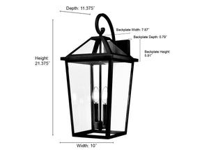 Wall Sconces Eston Outdoor Wall Sconce - Textured Black - Clear Glass - 11.375in. Extension - E26 Candelabra Base
