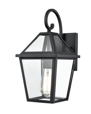 Wall Sconces Eston Outdoor Wall Sconce - Textured Black - Clear Glass - 8.25in. Extension - E26 Medium Base