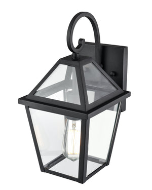 Wall Sconces Eston Outdoor Wall Sconce - Textured Black - Clear Glass - 8.25in. Extension - E26 Medium Base