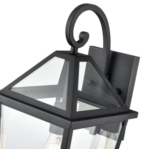 Wall Sconces Eston Outdoor Wall Sconce - Textured Black - Clear Glass - 9.5in. Extension - E26 Medium Base