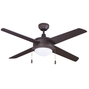 Ceiling Fan Europa 4-Blade Indoor Ceiling Fan - Oil Rubbed Bronze Finish - Oil Rubbed Bronze Blade - 50in. Sweep - 2-Bulb E26 Light Kit