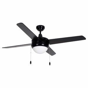 Ceiling Fan Europa IV 3-Blade Indoor Ceiling Fan - Matte Black Finish - Matte Black Blade - 52in. Sweep - 16W Integrated LED Module