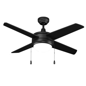 Ceiling Fan Europa IV 3-Blade Indoor Ceiling Fan - Matte Black Finish - Matte Black Blade - 52in. Sweep - 16W Integrated LED Module