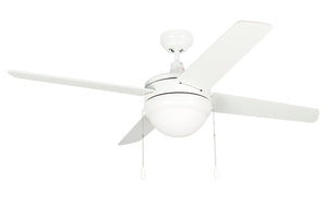 Ceiling Fan Europa IV 3-Blade Indoor Ceiling Fan - White Finish - White Blade - 52in. Sweep - 16W Integrated LED Module