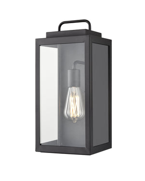 Wall Sconces Gallatin Outdoor Wall Sconce - Textured Black - Clear Glass - 15.7in. Height - E26 Medium Base