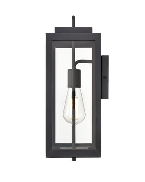 Wall Sconces Gallatin Outdoor Wall Sconce - Textured Black - Clear Glass - 15.7in. Height - E26 Medium Base