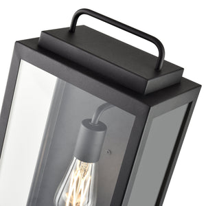 Wall Sconces Gallatin Outdoor Wall Sconce - Textured Black - Clear Glass - 19.2in. Height - E26 Medium Base