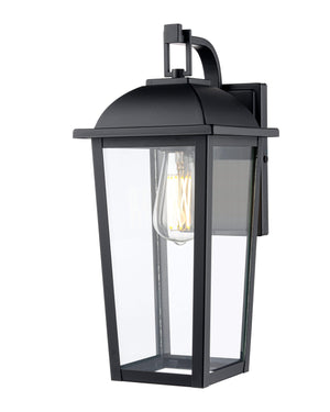 Wall Sconces Houston Outdoor Wall Sconce - Powder Coated Black - Clear Glass - 8in. Extension - E26 Medium Base