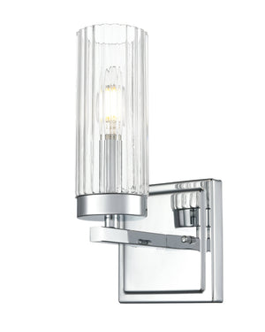 Wall Sconces Iversen Wall Sconce - Chrome - Clear Reeded Glass - 5.75in. Extension - E12 Candelabra Base