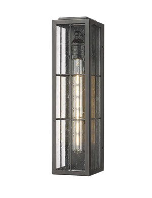 Wall Sconces Jaxson Outdoor Wall Sconce - Powder Coated Black - Clear Seeded Glass - 5.25in. Extension - E26 Medium Base