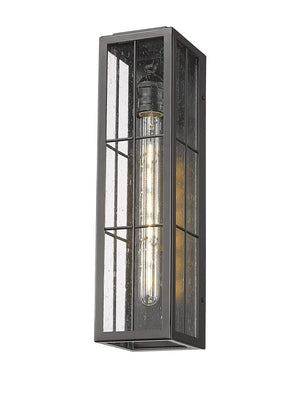 Wall Sconces Jaxson Outdoor Wall Sconce - Powder Coated Black - Clear Seeded Glass - 5.25in. Extension - E26 Medium Base