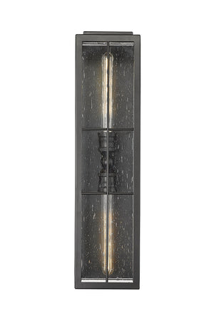 Wall Sconces Jaxson Outdoor Wall Sconce - Powder Coated Black - Clear Seeded Glass - 6.5in. Extension - E26 Medium Base