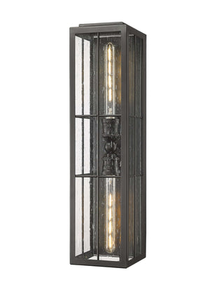 Wall Sconces Jaxson Outdoor Wall Sconce - Powder Coated Black - Clear Seeded Glass - 6.5in. Extension - E26 Medium Base