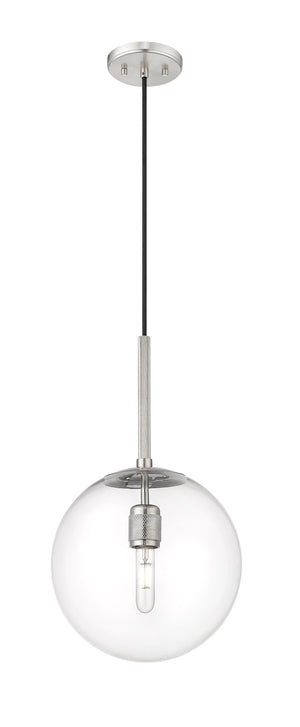 Pendant Fixtures Kairo Pendant Fixture - Brushed Nickel - Clear Glass - 12in. Diameter - E26 Medium Base