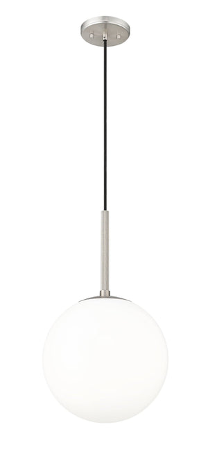 Pendant Fixtures Kairo Pendant Fixture - Brushed Nickel - Shiny Opal Glass - 12in. Diameter - E26 Medium Base