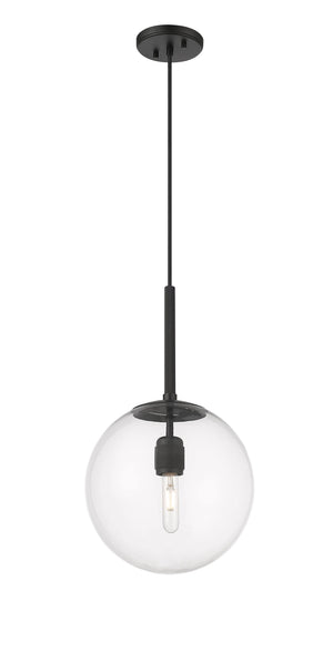 Pendant Fixtures Kairo Pendant Fixture - Matte Black - Clear Glass - 12in. Diameter - E26 Medium Base