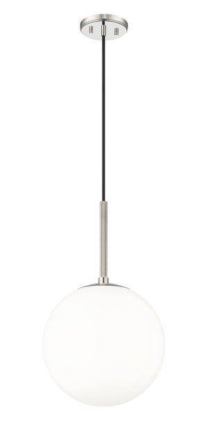 Pendant Fixtures Kairo Pendant Fixture - Polished Nickel - Shiny Opal Glass - 12in. Diameter - E26 Medium Base