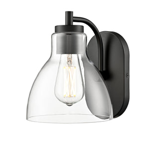 Wall Sconces Knightsdale Wall Sconce - Matte Black - Clear Glass - 9in. Extension - E26 Medium Base