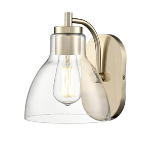 Wall Sconces Knightsdale Wall Sconce - Modern Gold - Clear Glass - 9in. Extension - E26 Medium Base